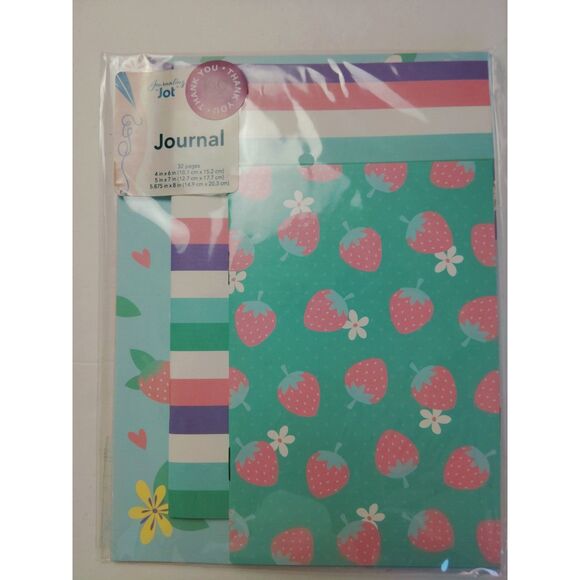 Bundle Lot of 3 Pastel Strawberry Theme JOT Journal Paperback Notepads NWOT - Picture 2 of 11